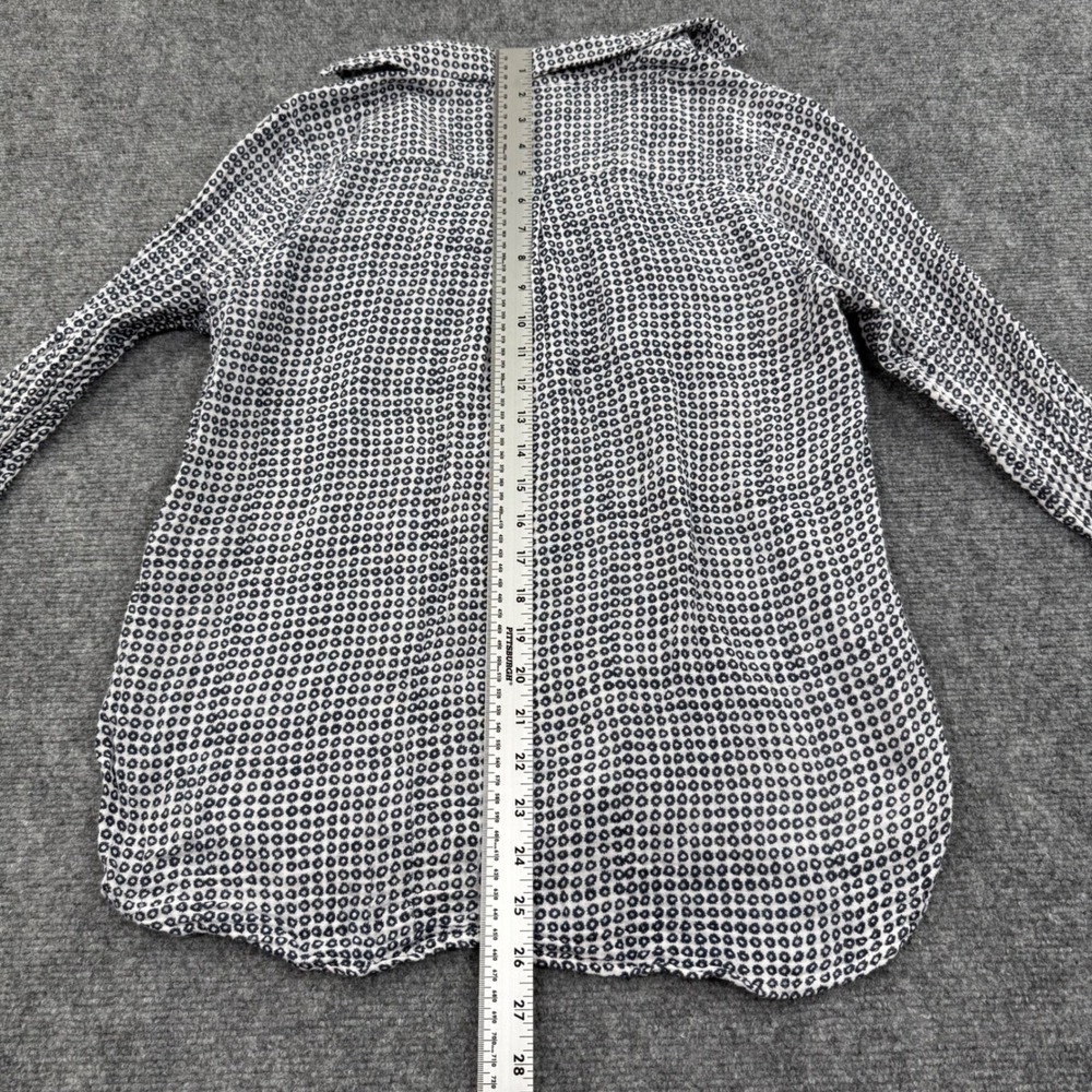 Roller Rabbit Womens Small White Black Geometric Print L/S Button Up Shirt - Picture 6 of 7